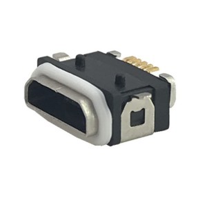 Waterproof MICRO USB female socket Ultra-thin main body height 3.3mm, front extrusion waterproof, board type full sticker