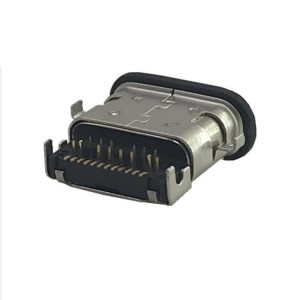 ក្បាលរុំក្បាលមិនជ្រាបទឹក TYPE-C 24pin ចានលិច 1.4mm Waterproof grade IPX7 ជាមួយនឹងចិញ្ចៀនមិនជ្រាបទឹក