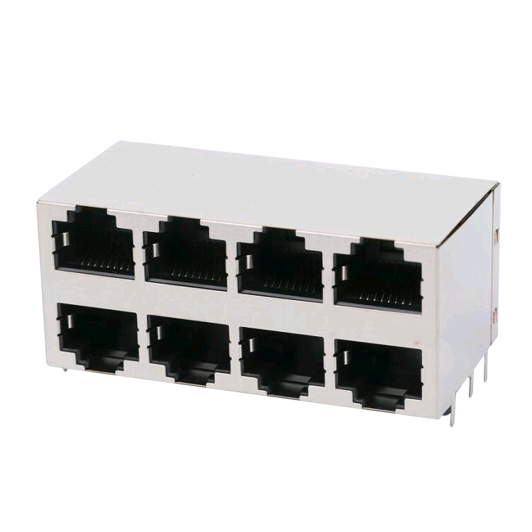 Hot sale RJ45 Connector With LED - E5908-1VC183-L E5908-1VC184-L Stamped Pin Ⅲ Stacked Ganged RJ45 Jack – Zhusun