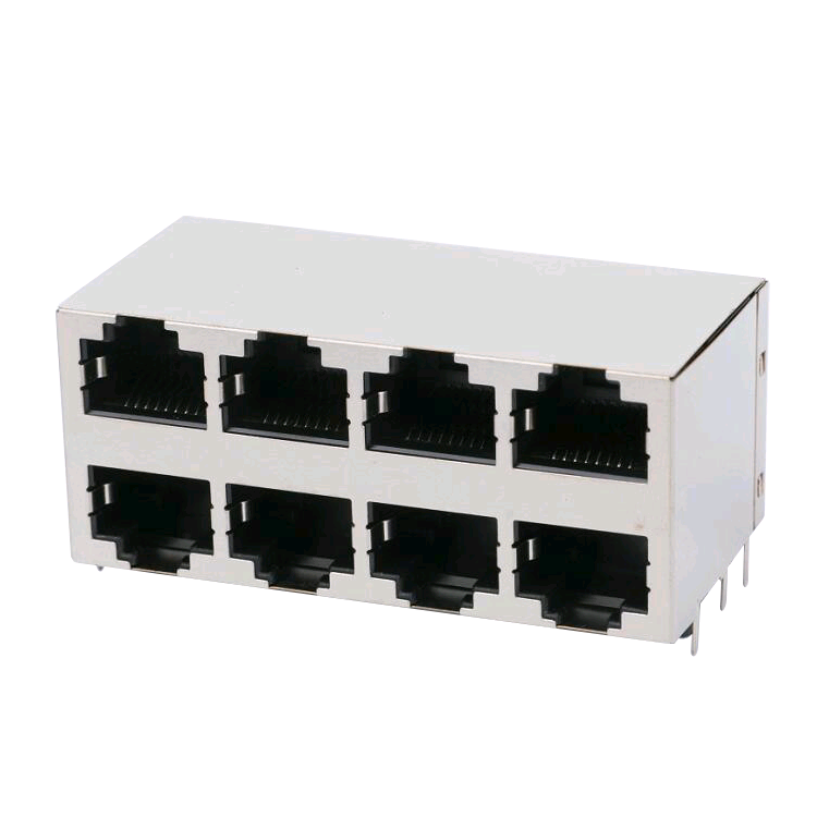 Cheap price 5G RJ45 Connector - E5908-1VC183-L E5908-1VC184-L Stamped Pin Ⅲ Stacked Ganged RJ45 Jack – Zhusun