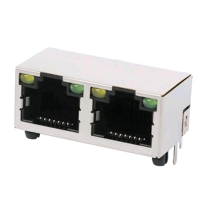 Wholesale Price Low Price RJ45 Connector - RT20-ZZ-0001 Without Magnetic 8P8C Modular Jack RoHS 1X2 Dual Ports RJ45 Socket – Zhusun