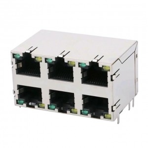 Well-designed RJ45 Magjack - E5J88-C4B3F2-L Shielded Modular Jack 8P8C RJ45 Connector 2X3 With LED – Zhusun