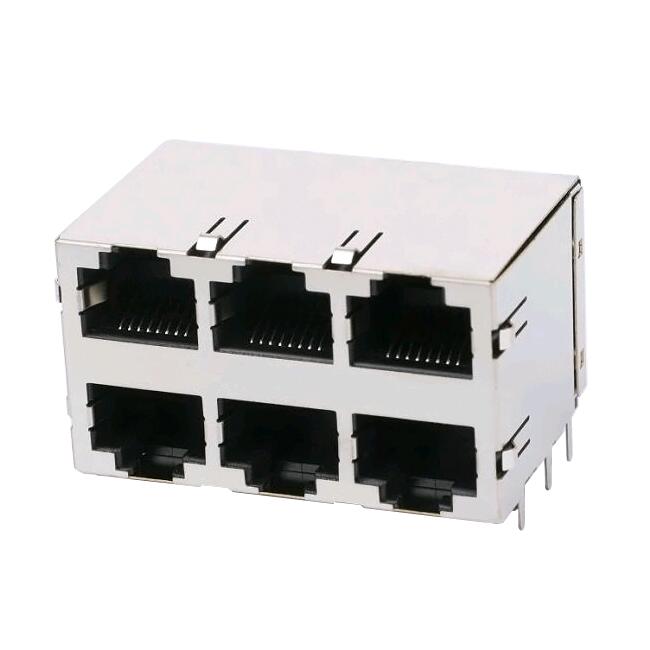 Good User Reputation for double sided connector rj45 - 5569256-1 Shielded Modular Jack 8P8C RJ45 Connector 2X3 – Zhusun