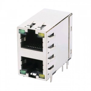 Europe style for RJ45 With Magnetism - 6368011-1 8P8C PCB Modular Jack Ethernet 2×1 RJ45 Connector With LED – Zhusun