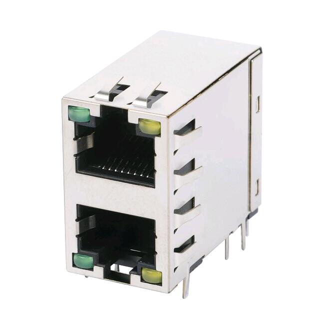 Manufactur standard 10 Pin RJ45 Connector - 6368011-1 8P8C PCB Modular Jack Ethernet 2×1 RJ45 Connector With LED – Zhusun