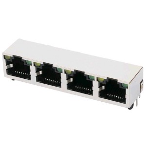 E5J88-11CJ22-L 8P/8C Shielded 1×4 Quad Port RJ45 Ethernet Connectors