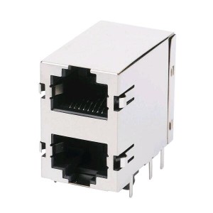 Renewable Design for dual rj45 female connector - 5569381-1 Without LED Ethernet Socket 2×1 Port RJ45 Connector – Zhusun