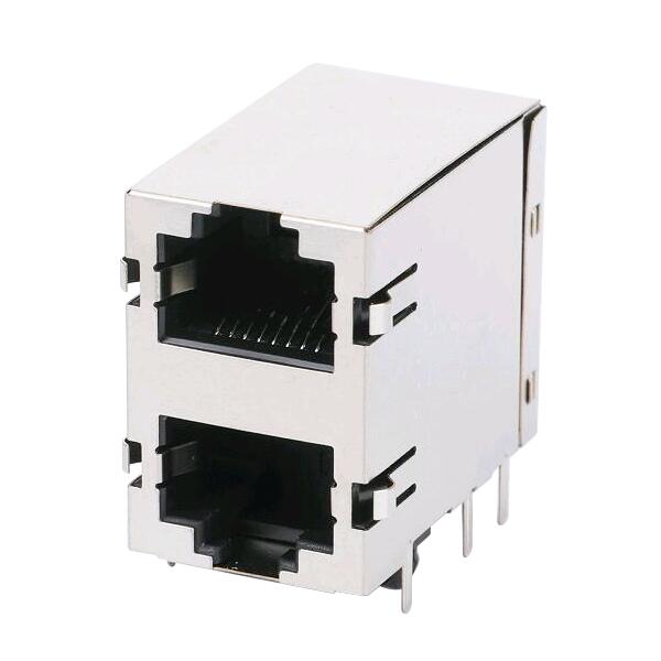 5569381-1 Without LED Ethernet Socket 2×1 Port RJ45 Connector