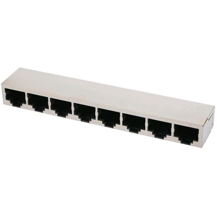 5558505-1 Pa magnetik Konektori modular Ethernet RJ45 Montimi 8 porte